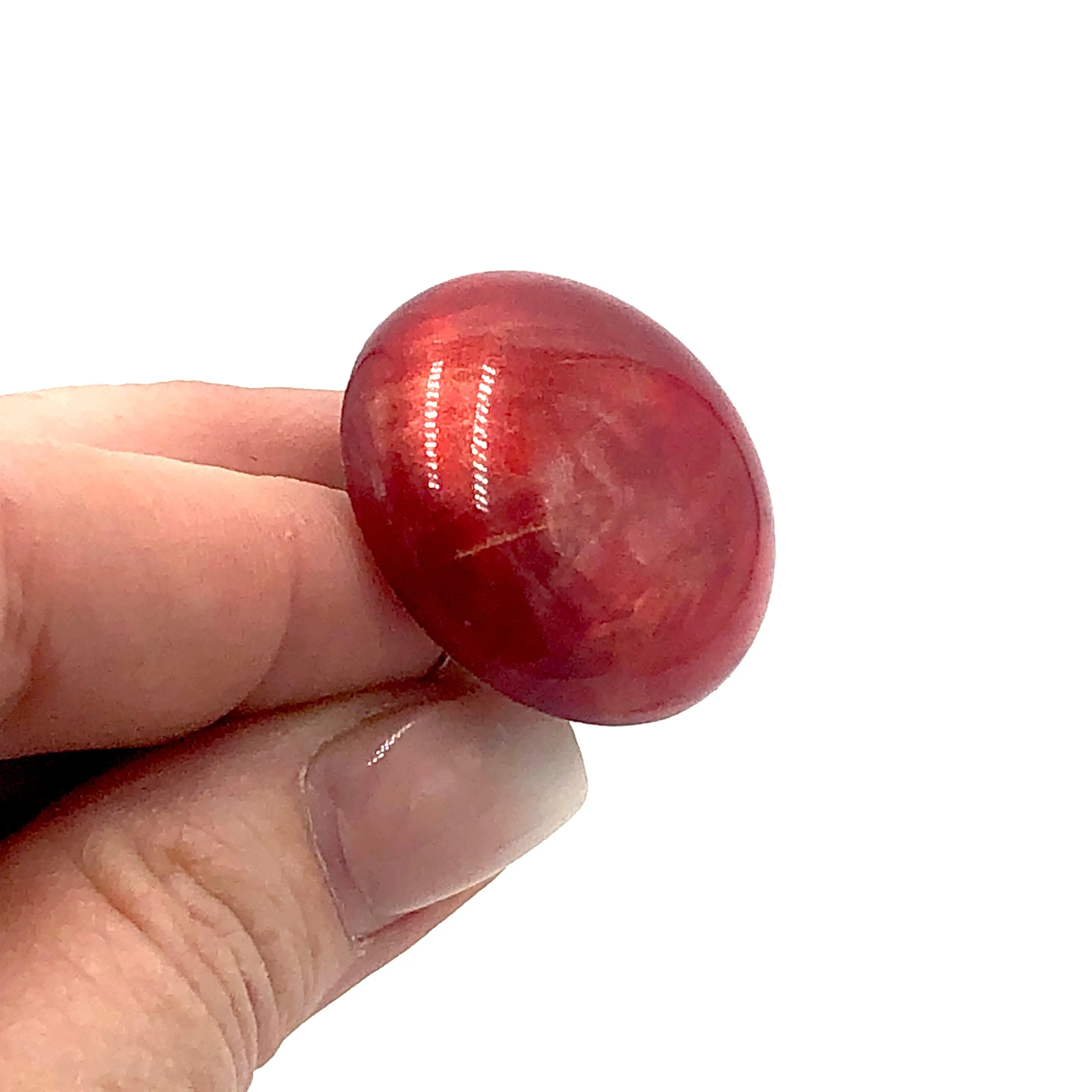 Ruby Red & Gold Luster Lucite Cocktail Ring