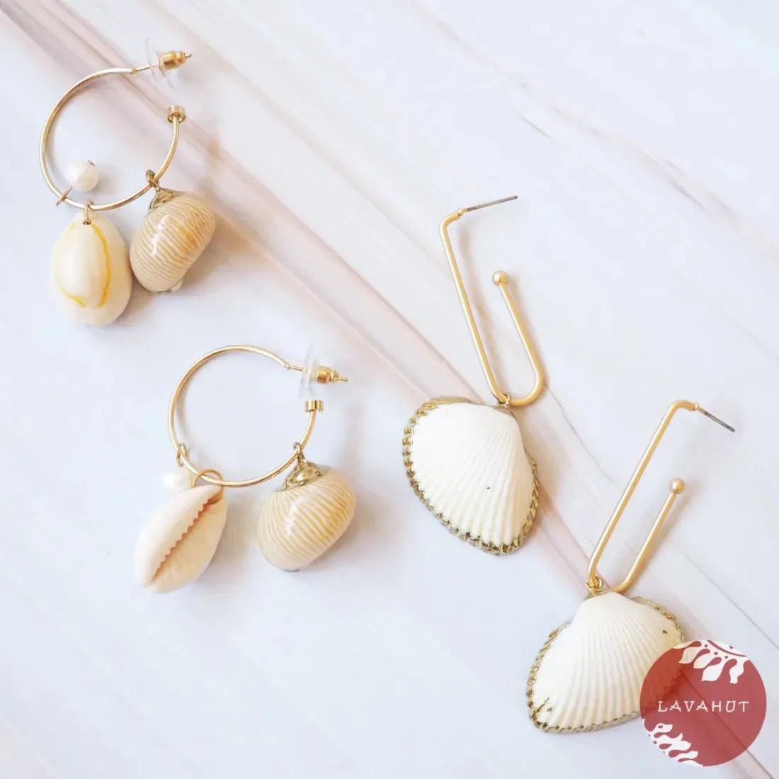 Seashore Huggie Hoop Earrings