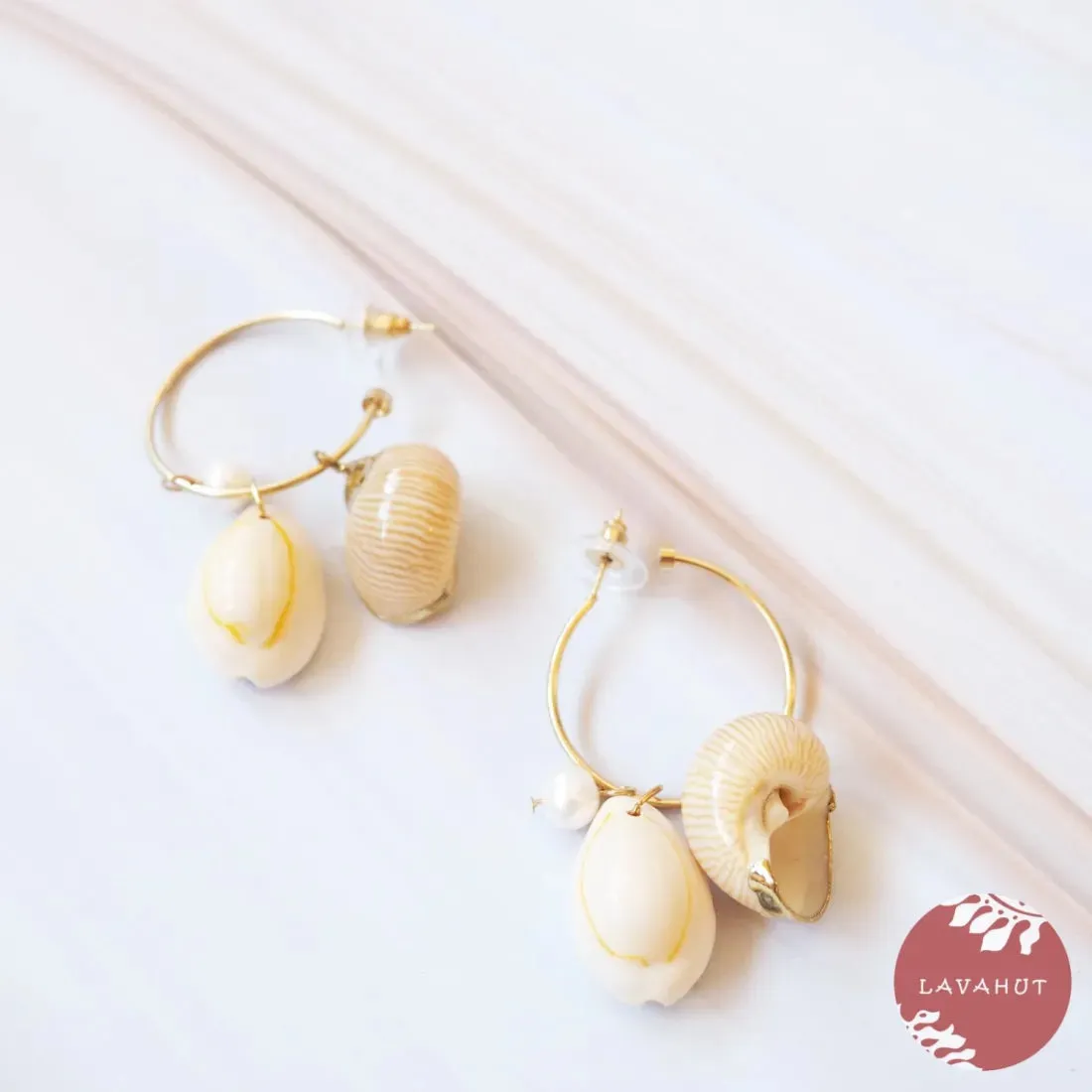 Seashore Huggie Hoop Earrings