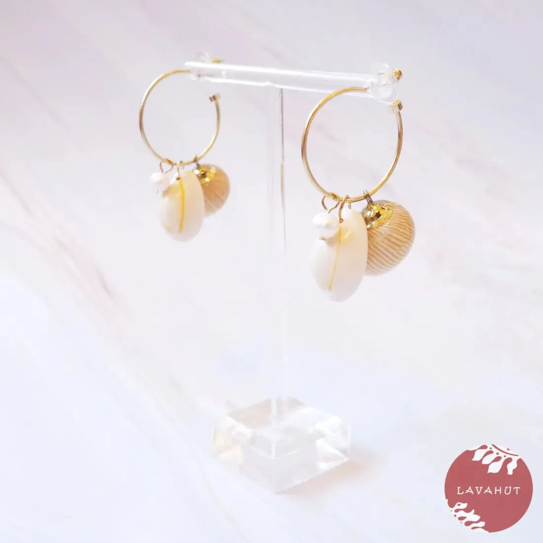 Seashore Huggie Hoop Earrings