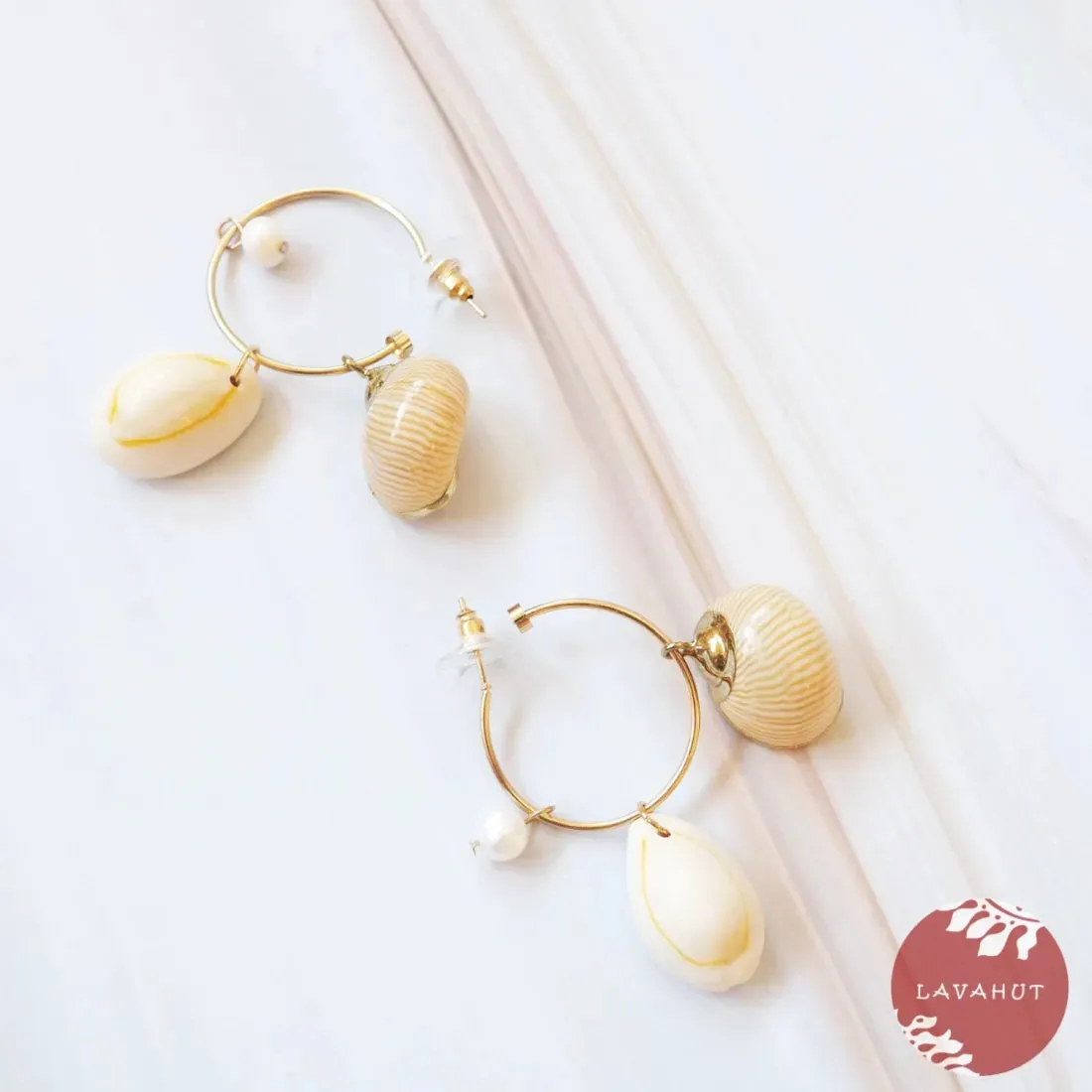 Seashore Huggie Hoop Earrings