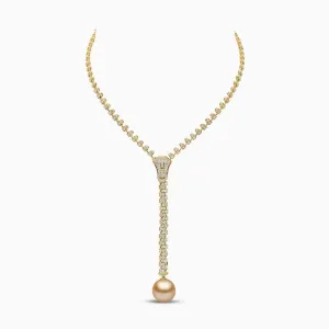 Selene 18K Yellow Gold South Sea Pearl and Diamond Zip Necklace