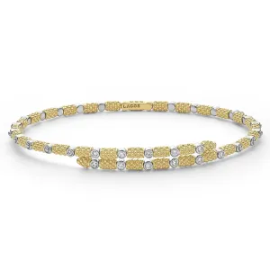 Signature Caviar 18K Gold and Diamond Superfine Cuff Bracelet