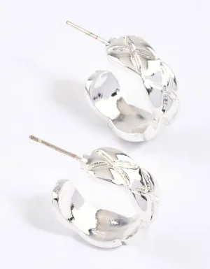 Silver Quilted Hoop Earrings & Polishing Set