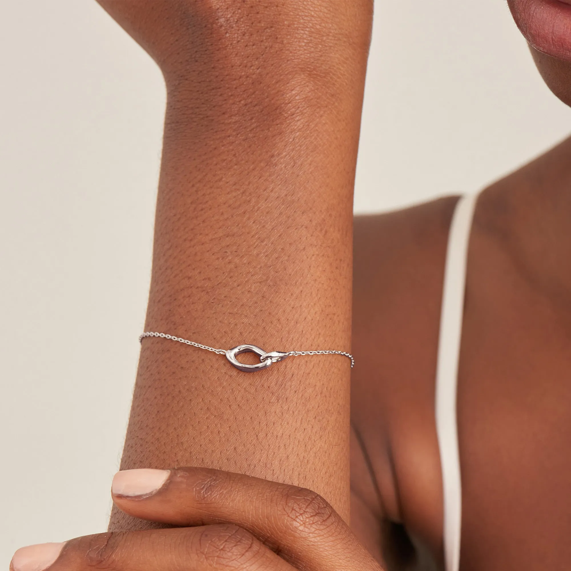 Silver Wave Link Bracelet