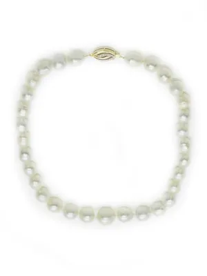 South Sea Pearl Bead Necklace with Diamond 14k Gold Clasp & GIA Report