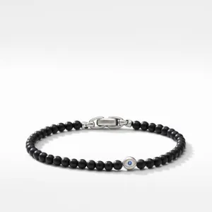 Spiritual Beads Evil Eye Bracelet with Black Onyx and Sapphires