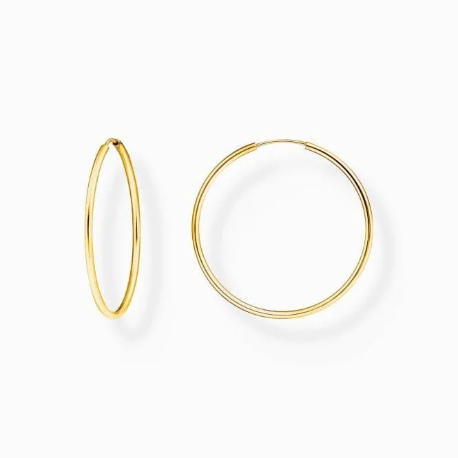 Sterling Gold Plated Medium Hoop Earrings CR728-413-39