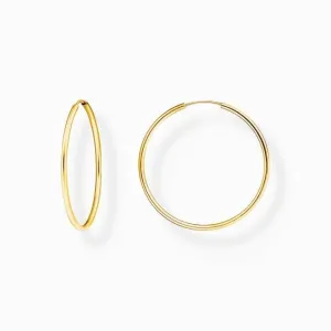 Sterling Gold Plated Medium Hoop Earrings CR728-413-39