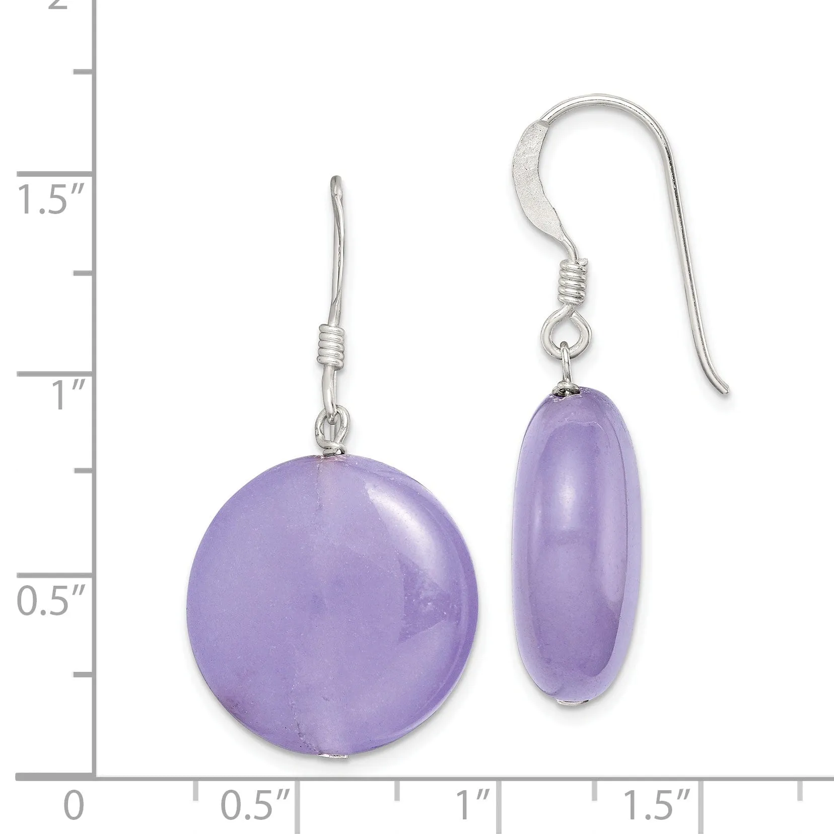 Sterling Silver Lavender Jade Drop Earrings