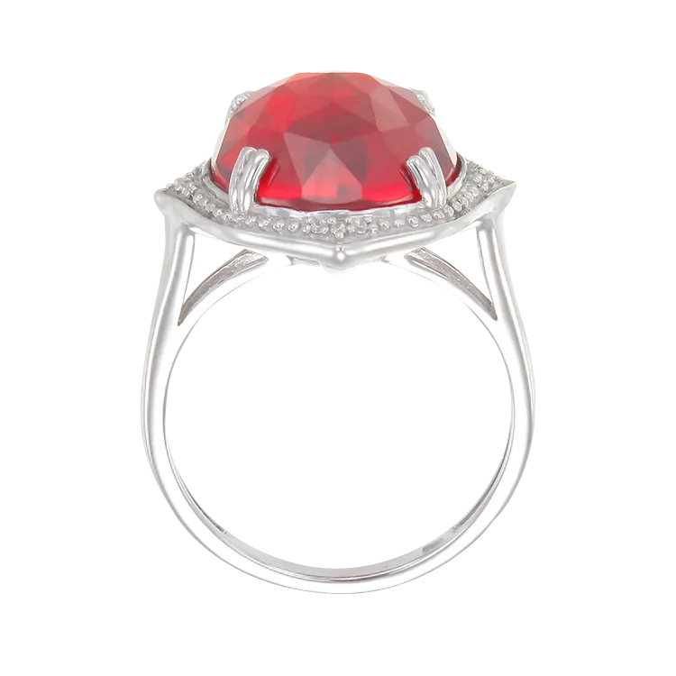 Stunning Cocktail Ring with Red CZ