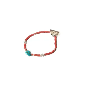 SunKu  - Sun House Exclusive - Kingman Turquoise Bracelet - Red - SKSH-23SP