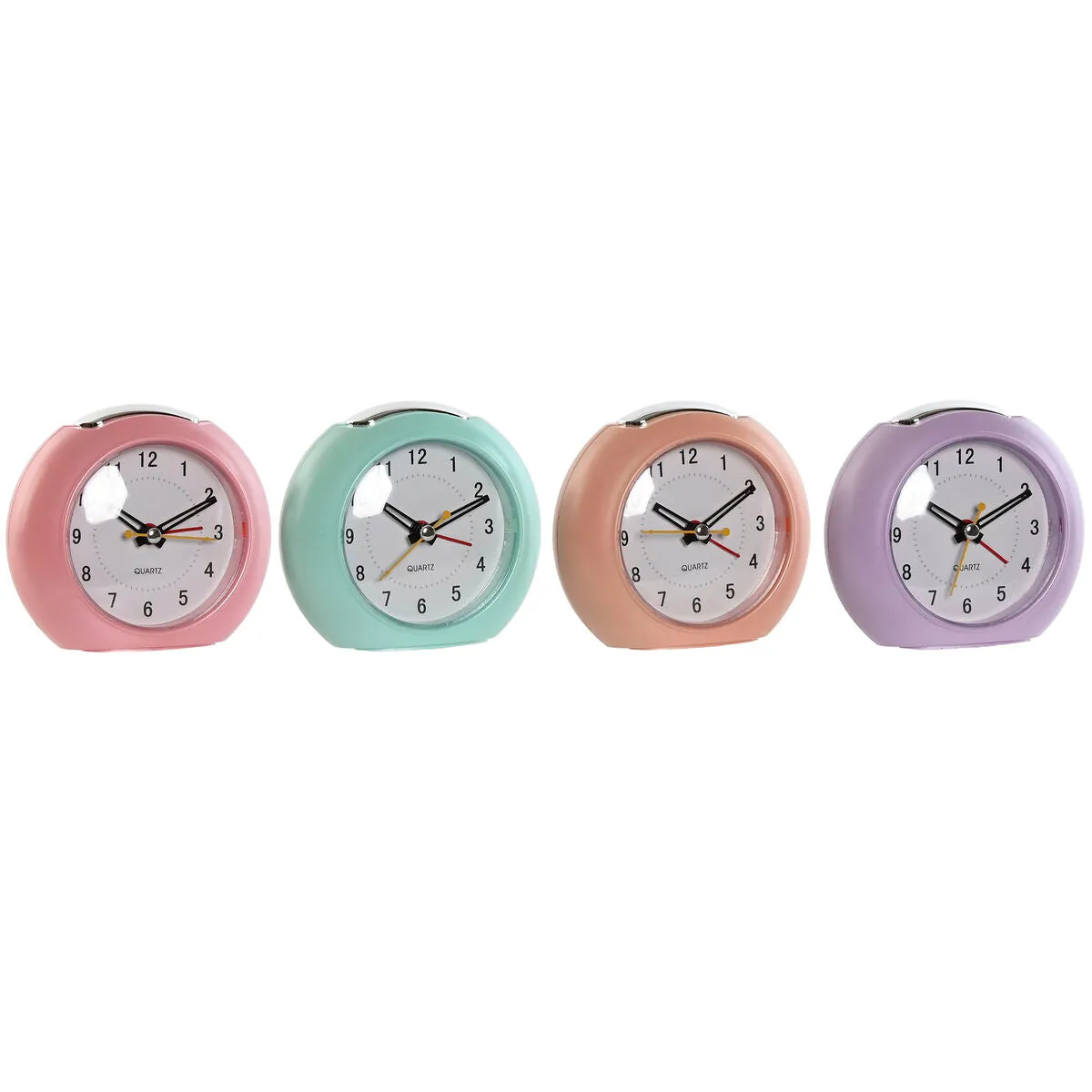 Table clock Home ESPRIT Pink Coral Lilac 10 x 4,7 x 9 cm