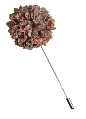 Tan and Coral Lapel Flower