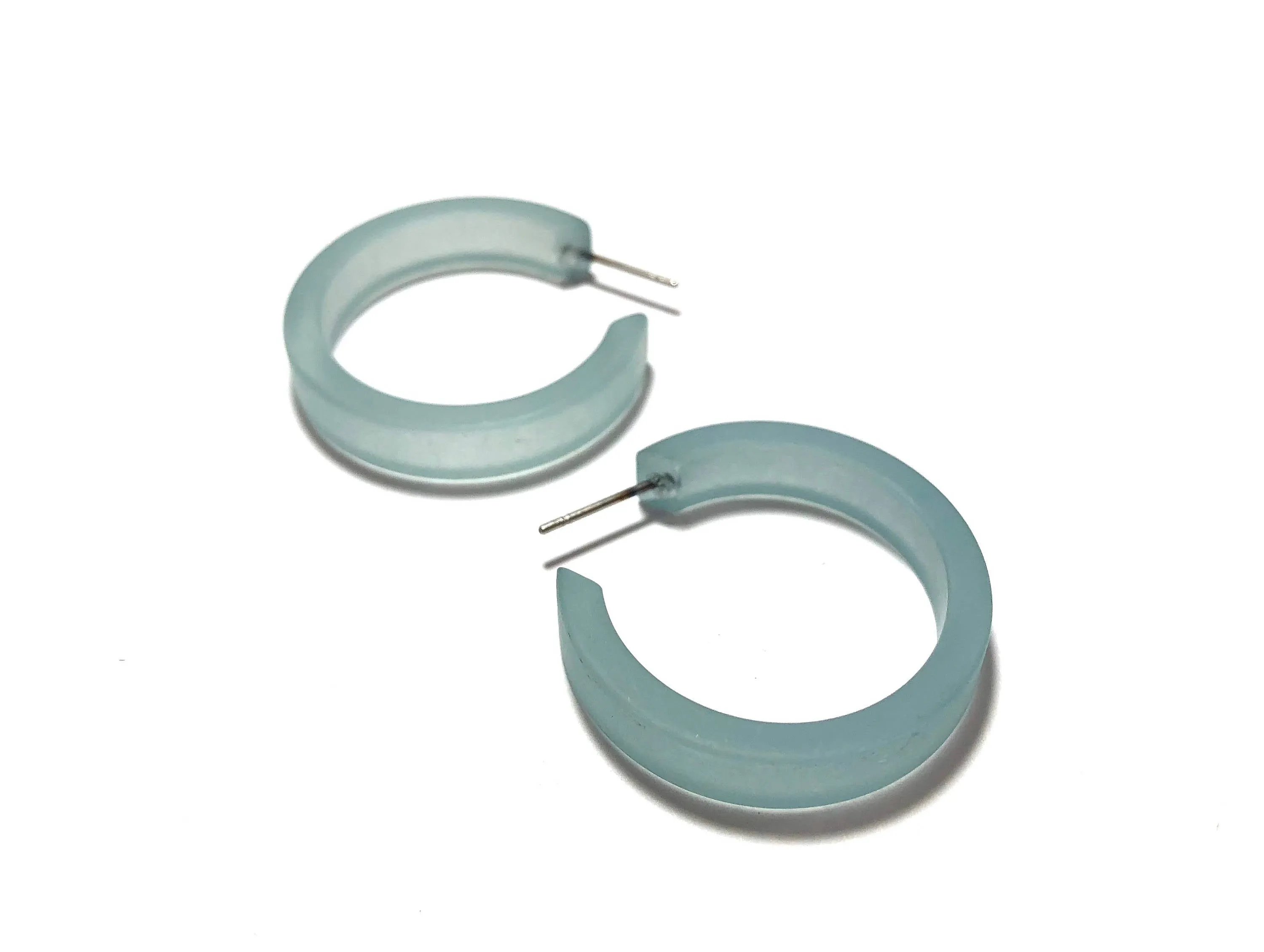 Teal Frosted Small Classic Hoop Earrings