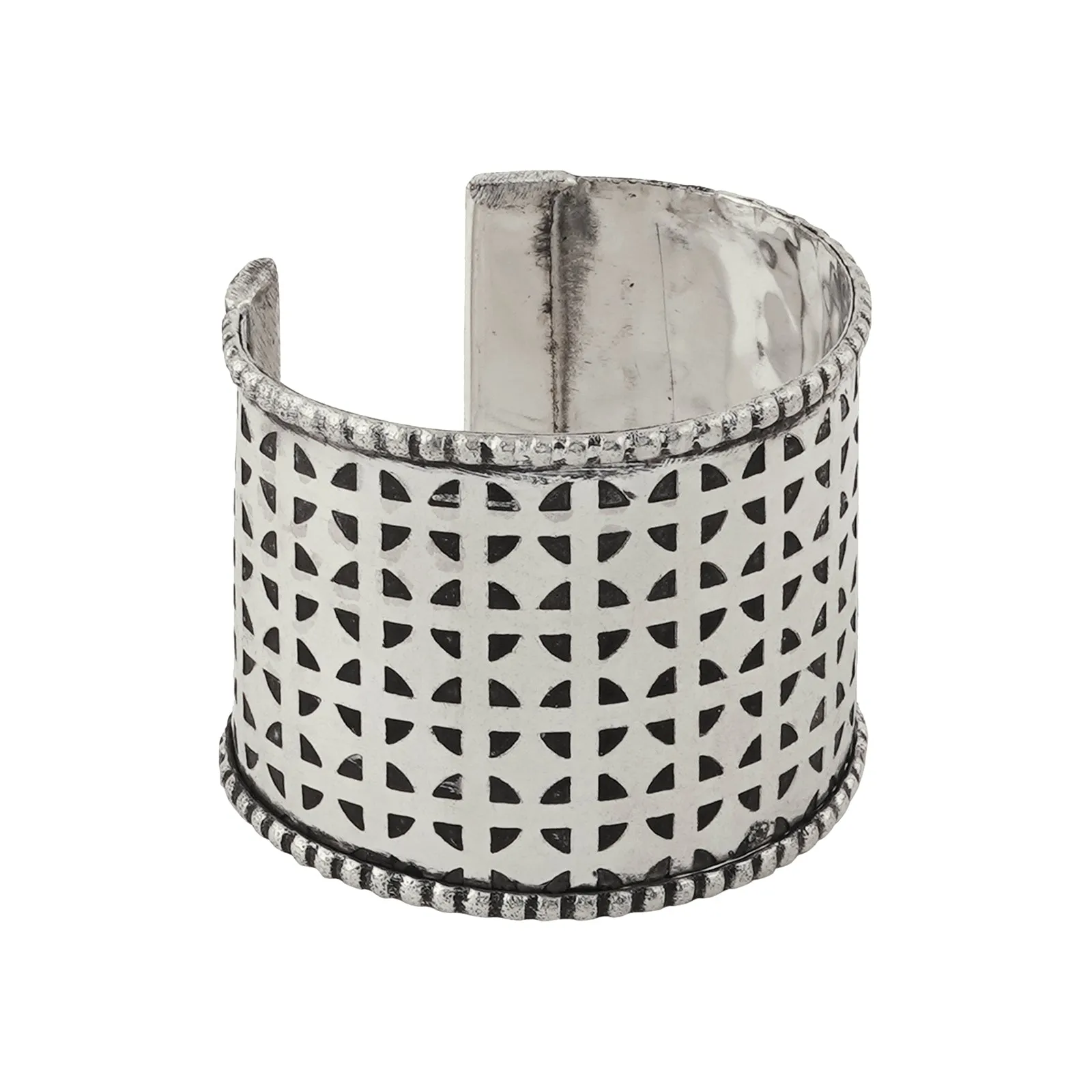 Teejh Fizah Silver Oxidised Cuff Bracelet