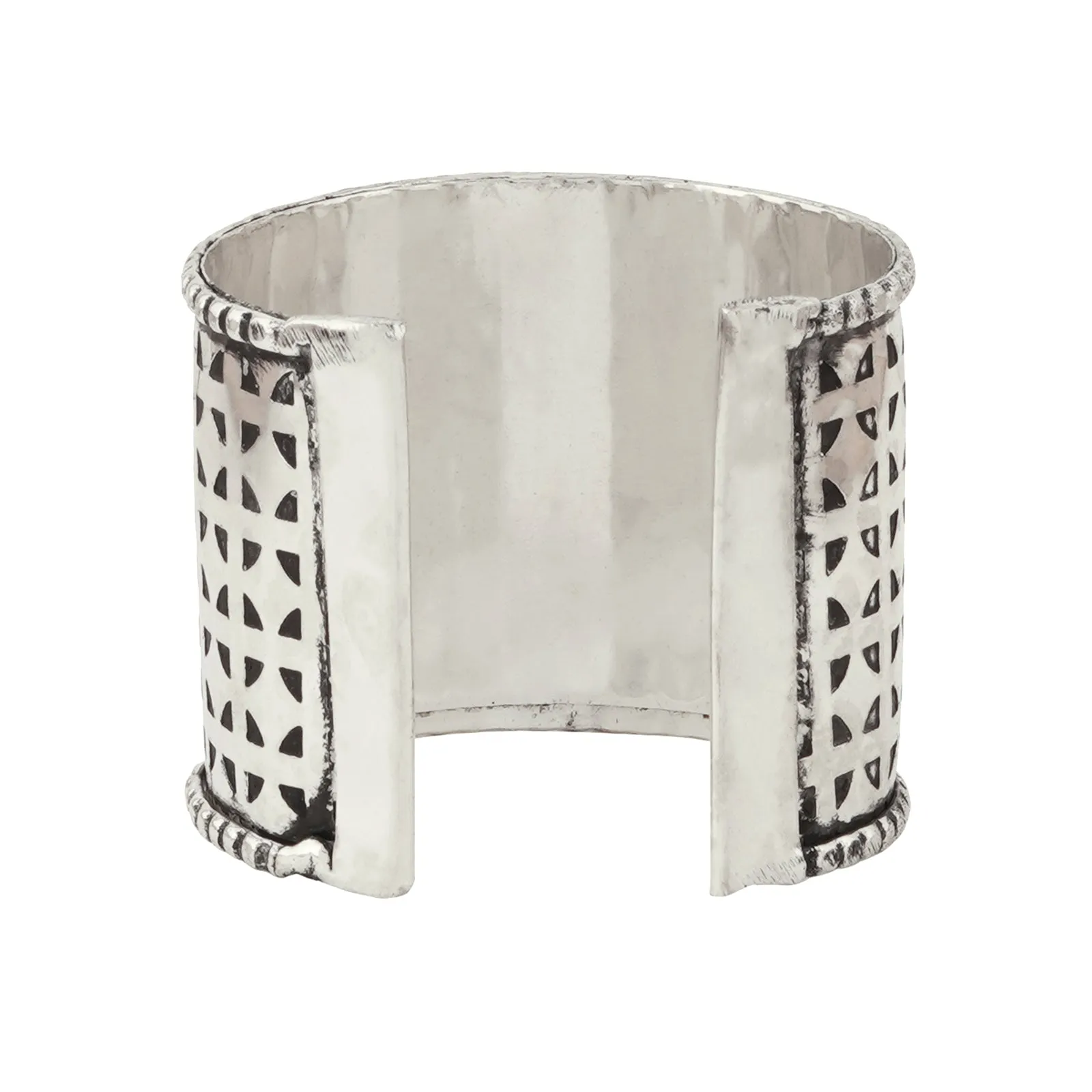 Teejh Fizah Silver Oxidised Cuff Bracelet