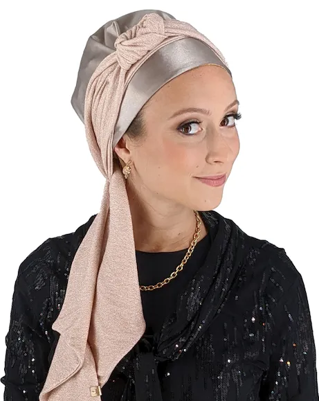 The Rena Crown | Luxury Handmade Turban Crown Head Covering with Attachable Magnetic Headband, non-slip (no wrapping required)