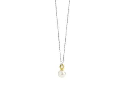 Ti Sento MilanoTwo-Tone Solitaire Pearl Pendants 34037YP/42