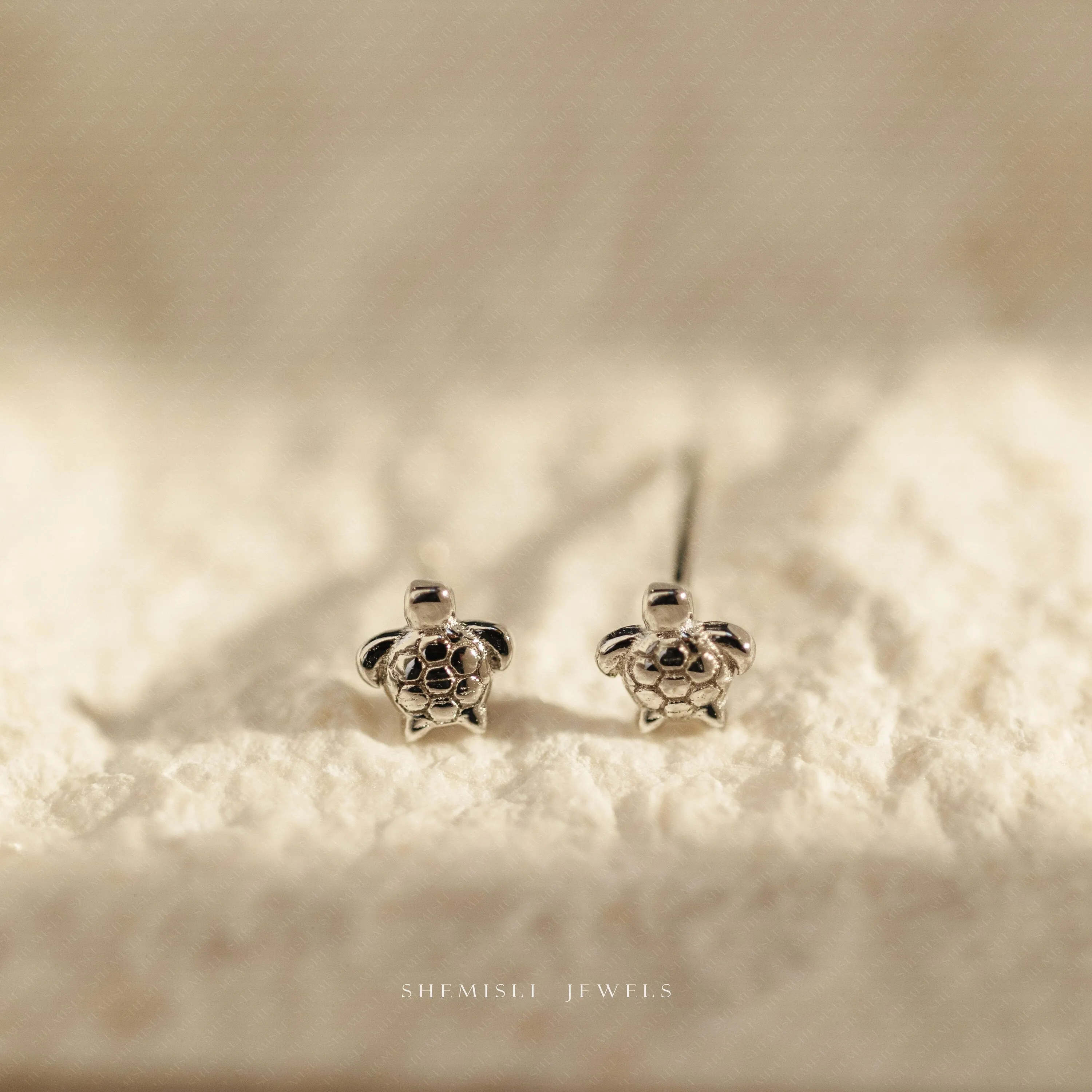 Tiny Sea Turtle Stud Earrings, Unisex, Gold, Silver SS809 Butterfly End, SS810 Screw Ball End (Type A) LR