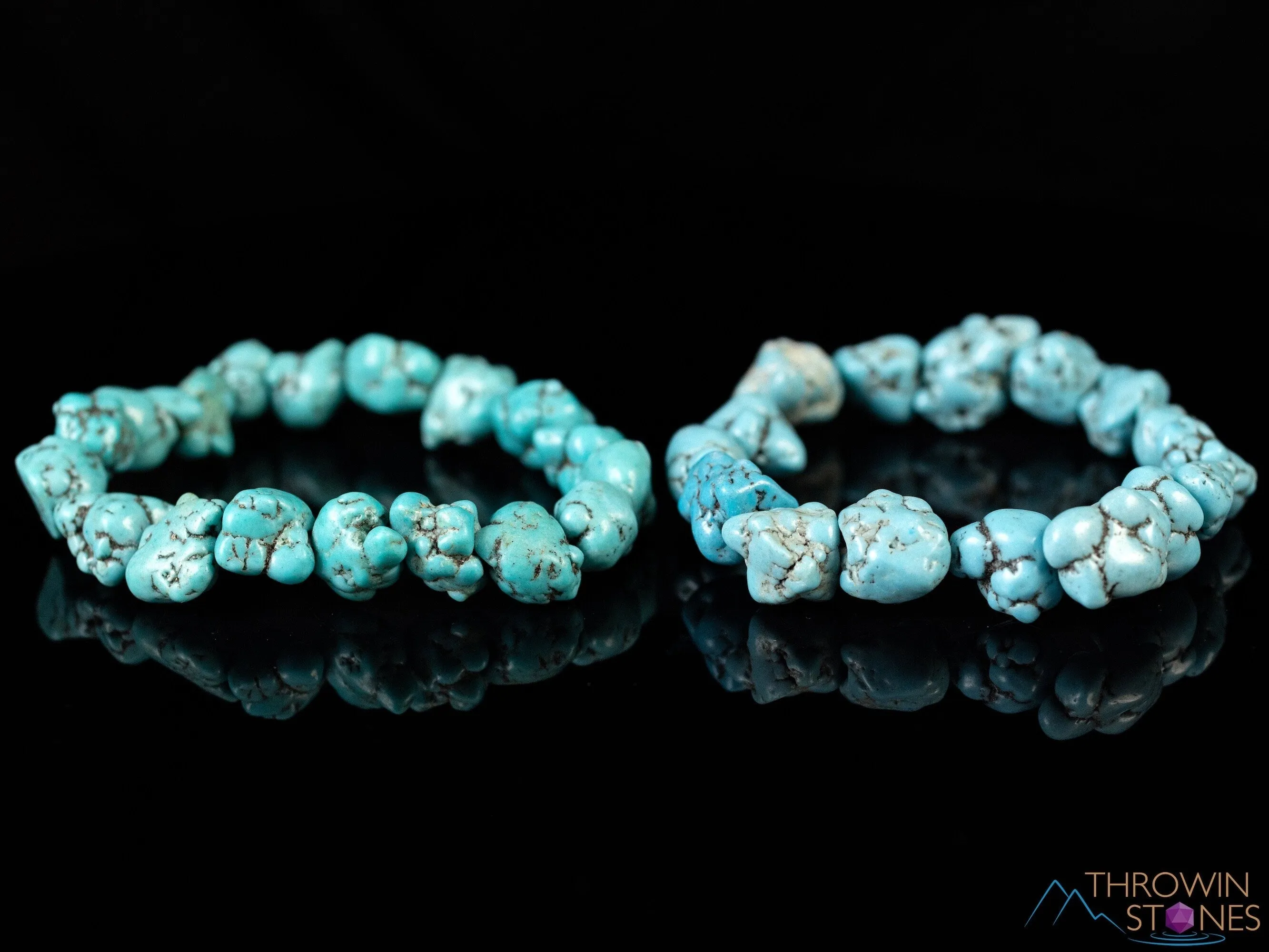 TURQUOISE Crystal Bracelet - Nugget Chip Beads - Beaded Bracelet, Handmade Jewelry, Healing Crystal Bracelet, E2187