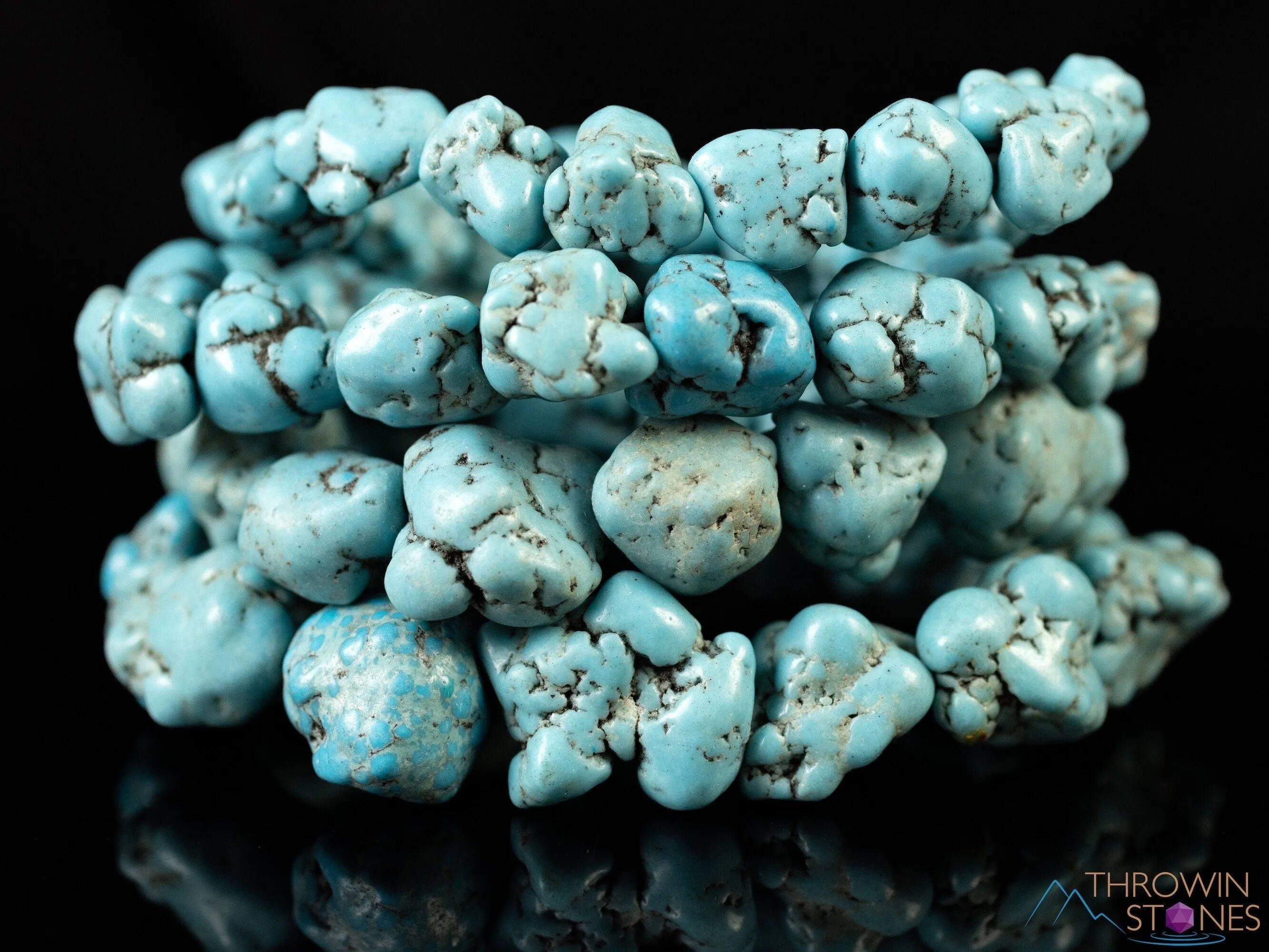 TURQUOISE Crystal Bracelet - Nugget Chip Beads - Beaded Bracelet, Handmade Jewelry, Healing Crystal Bracelet, E2187