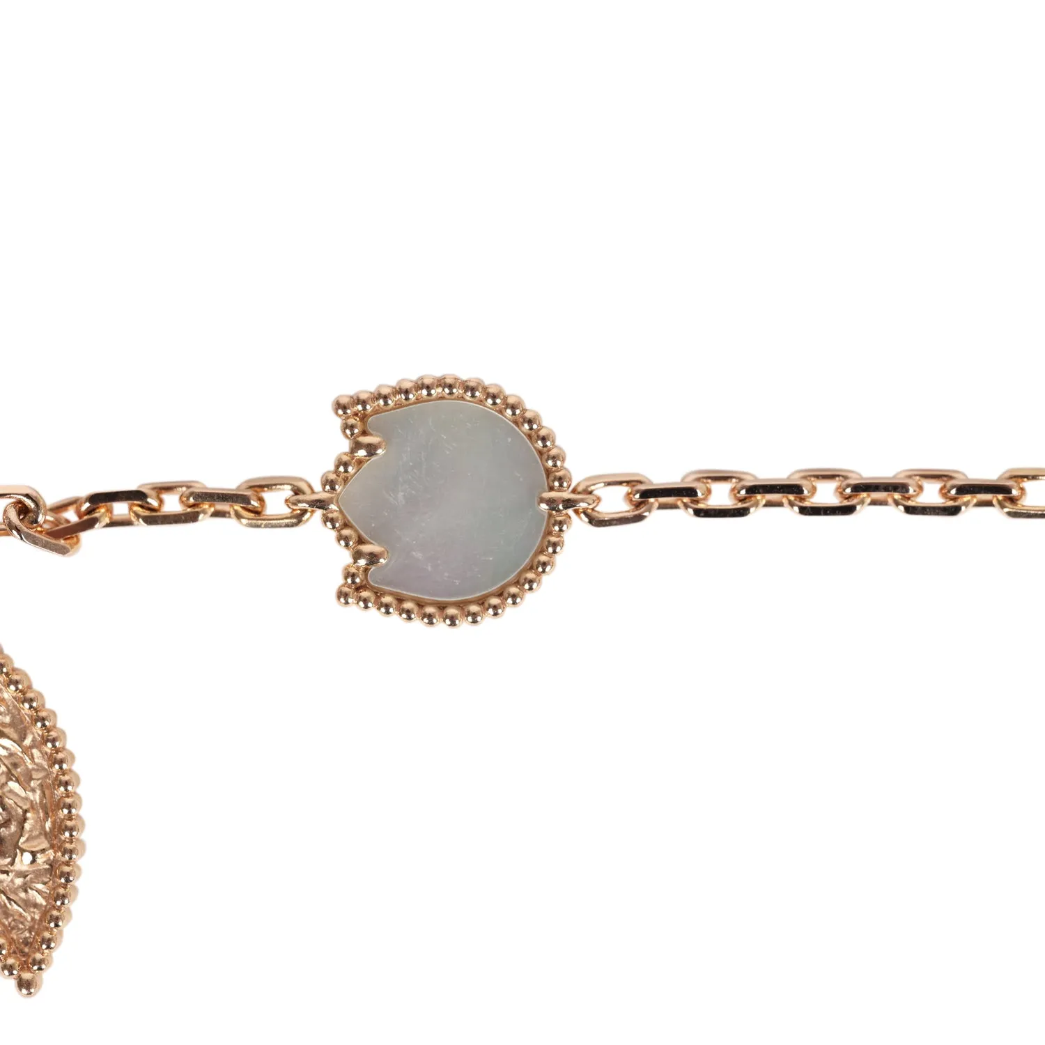 Van Cleef & Arpels Lucky Spring 5 Motif Bracelet Carnelian, Mother of Pearl & Onyx 18K Rose Gold