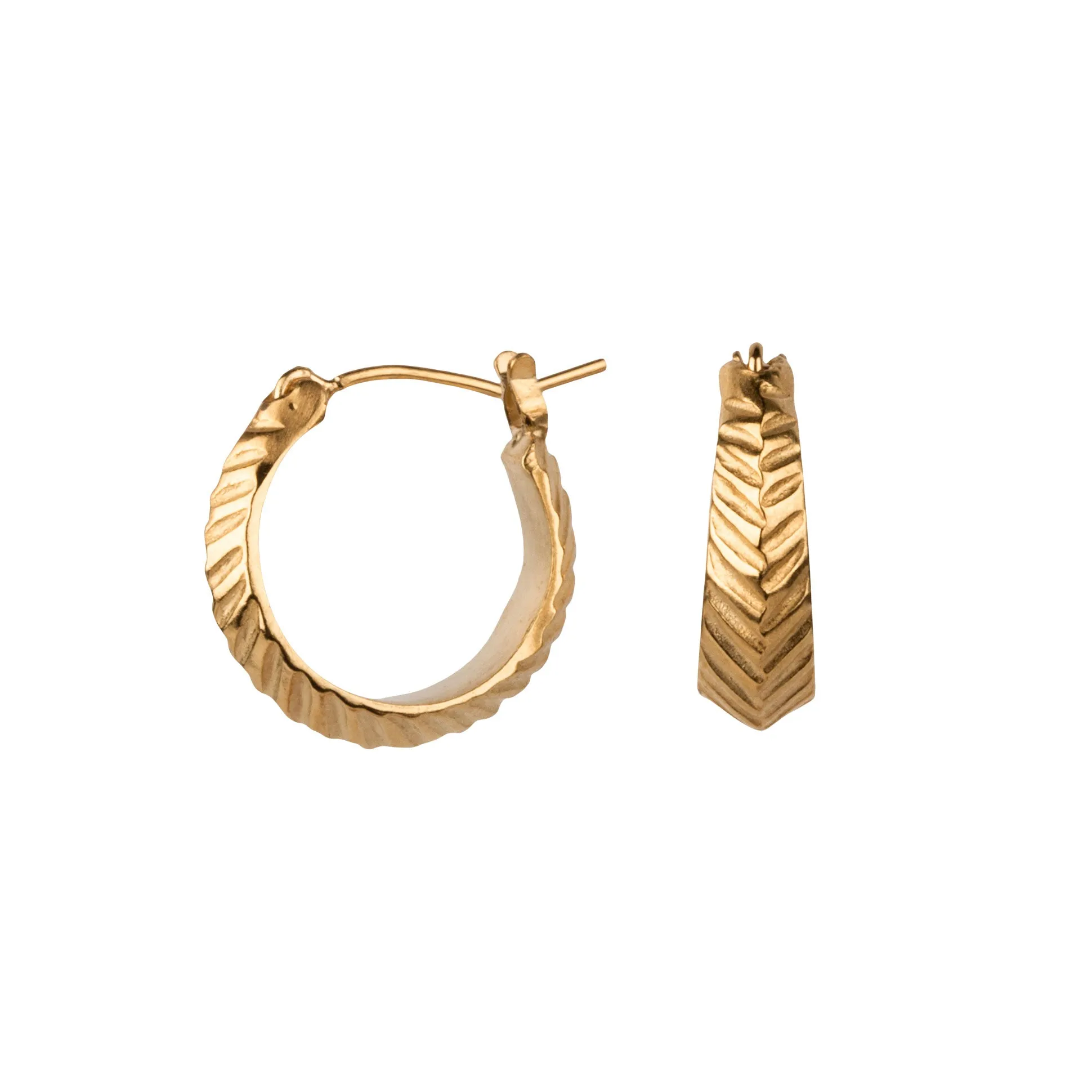 Vermeil Herringbone Hoops