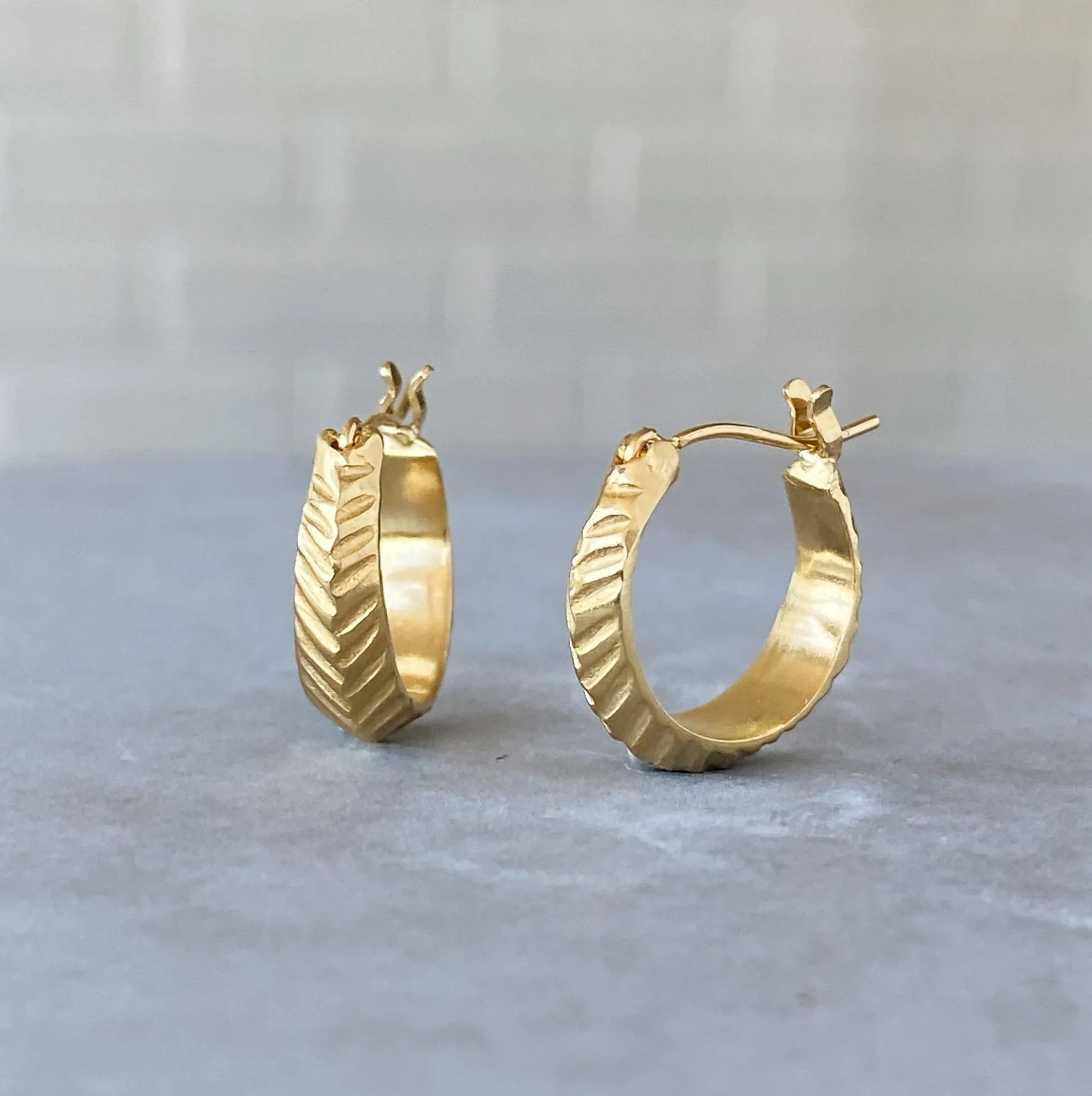 Vermeil Herringbone Hoops