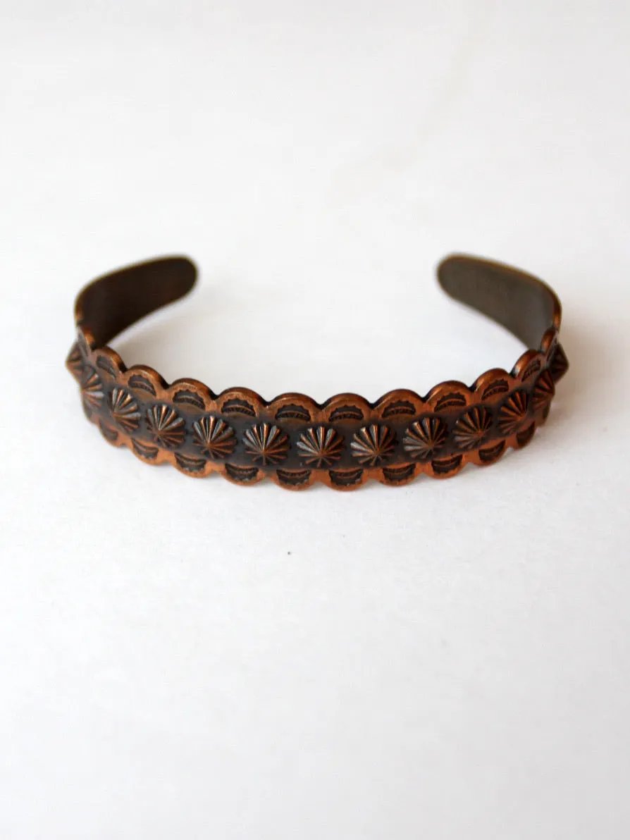 vintage Mexican copper cuff bracelet