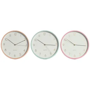 Wall Clock Home ESPRIT Coral Mint Lilac PVC 25,5 x 4,3 x 25,5 cm (3 Units)