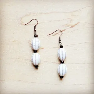 White Turquoise Melon Bead Earrings