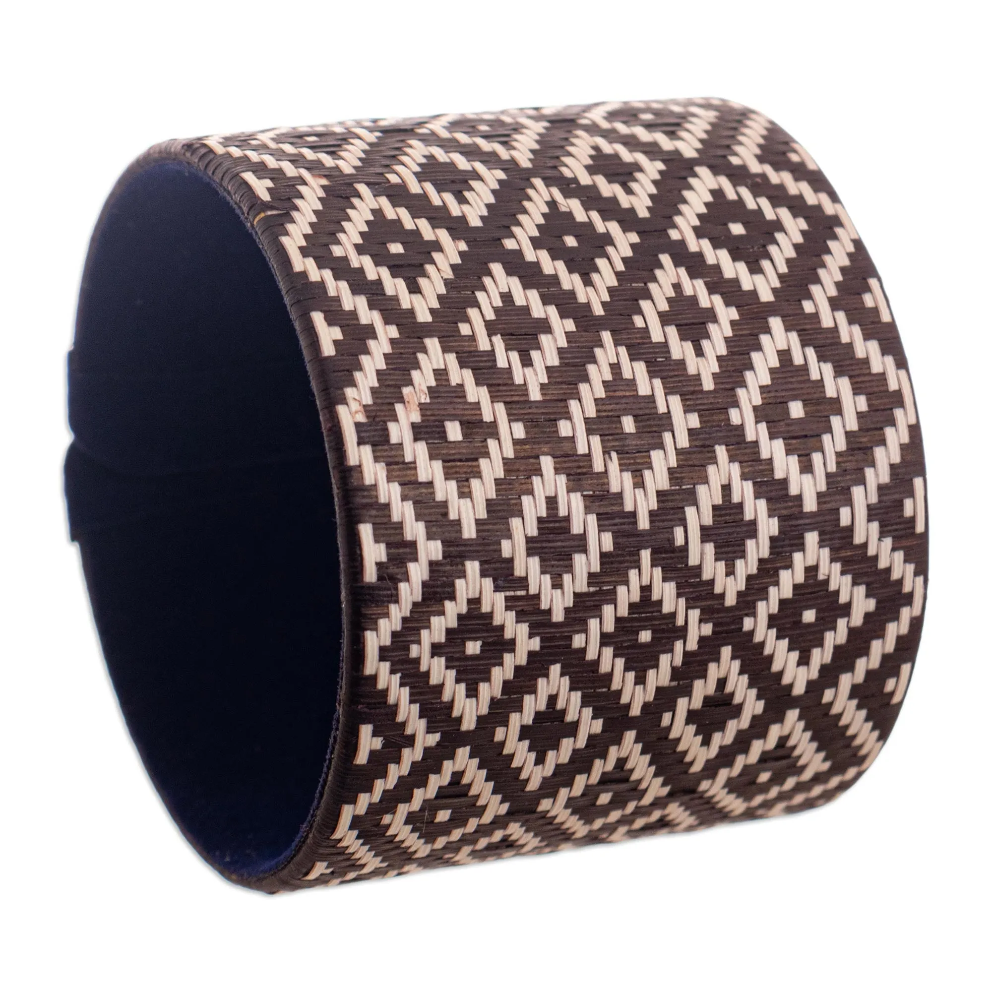 Wide Natural Fiber Cuff Bracelet - Deep Meditation | NOVICA