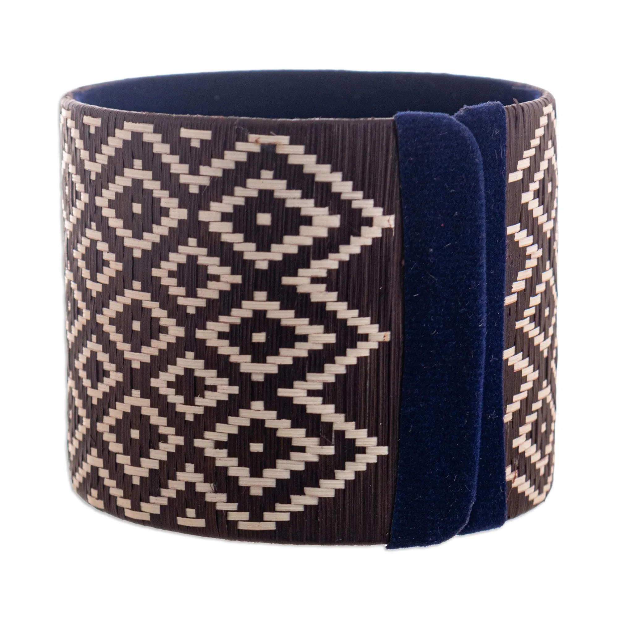 Wide Natural Fiber Cuff Bracelet - Deep Meditation | NOVICA