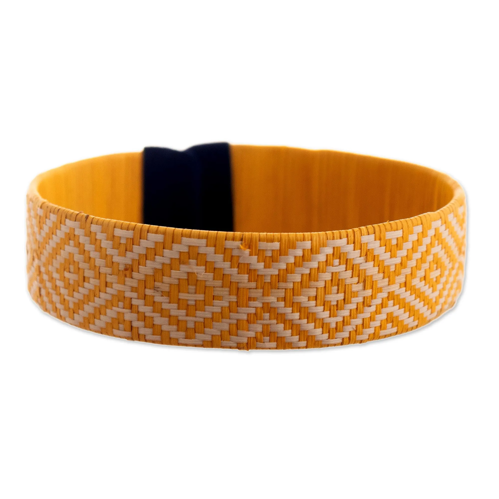 Yellow and White Woven Bracelet - Brilliant Sunshine | NOVICA