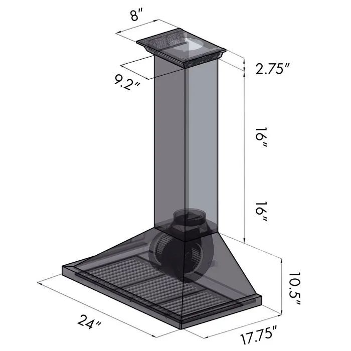 ZLINE 36 IN. Wall Mount Range Hood in Stainless Steel with Built-In CrownSound® BlueTooth Speakers (KBCRN-BT-36)